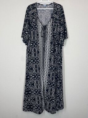 Only Necessities House Dress Women 4X 34/36 Floral Short Sleeve